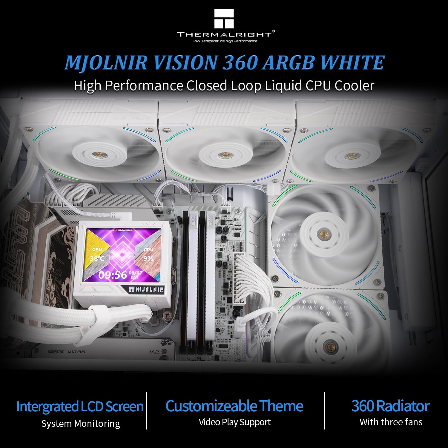Thermalright Liquid Cooler Mjolnir Vision X 360 LCD ARGB White Without fan Thermalright Liquid Cooler Mjolnir Vision X 360 LCD ARGB White Without fan
